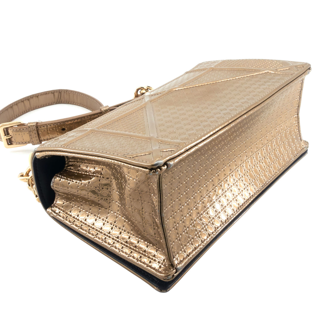 Diorama Medium Metallic Micro Cannage Flap Bag
