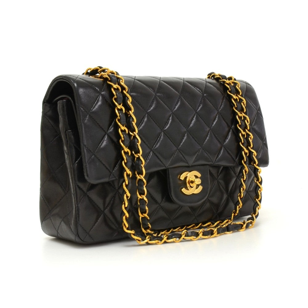 2.55 double flap quilted lambskin leather shoulder bag