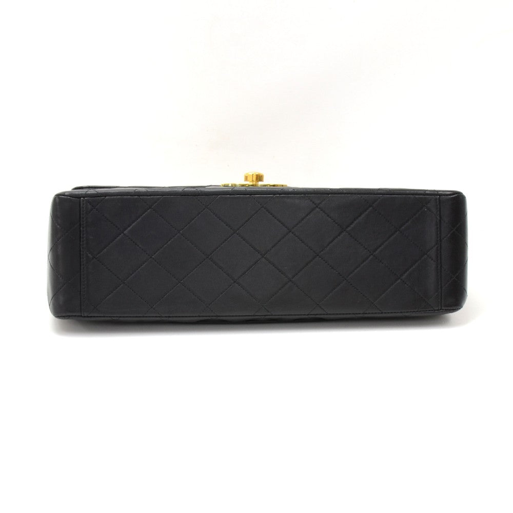 maxi quilted lambskin leather shoulder bag