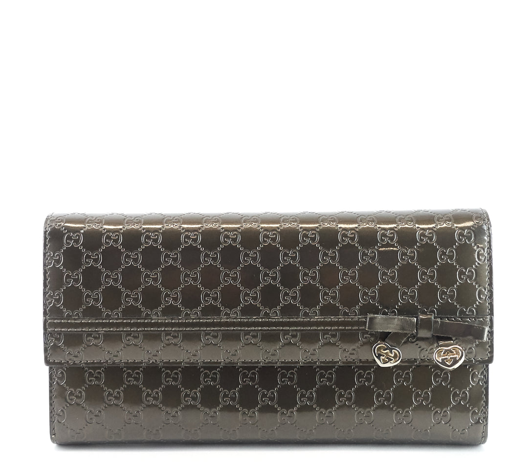 candy shine microguccissima patent leather wallet