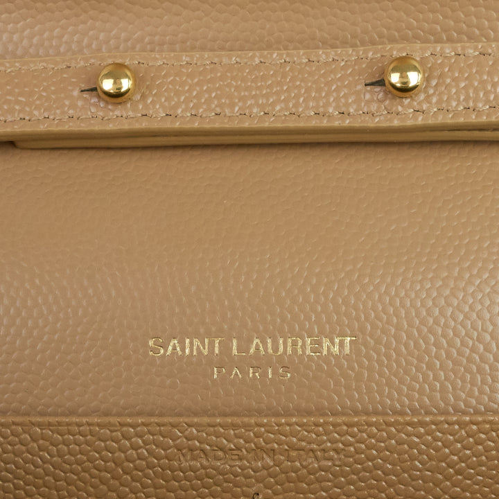 grain de poudre embossed leather monogram chain wallet