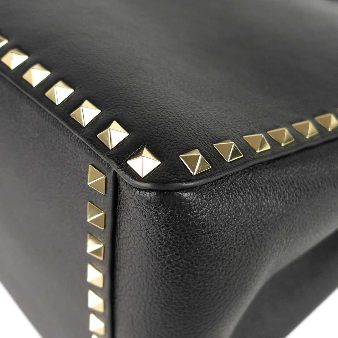 rockstud convertible leather tote bag