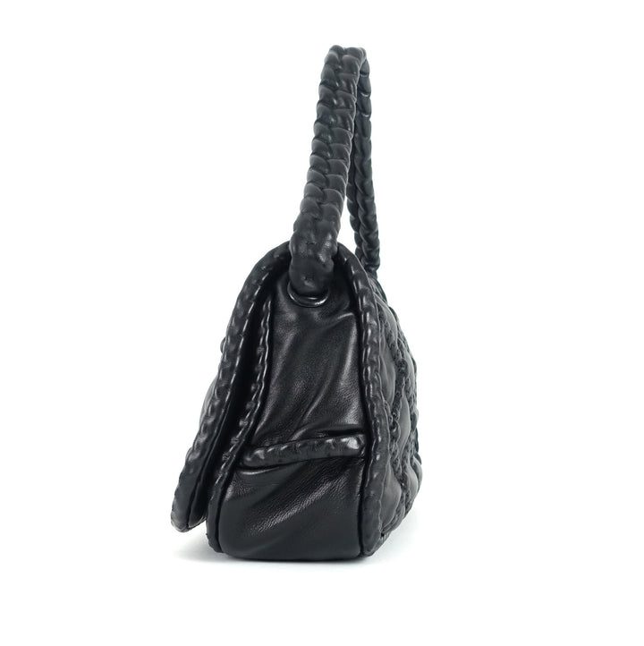 lambskin leather single flap shoulder bag