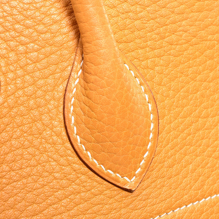 Tan Leather Bolide Bag With Shoulder Strap