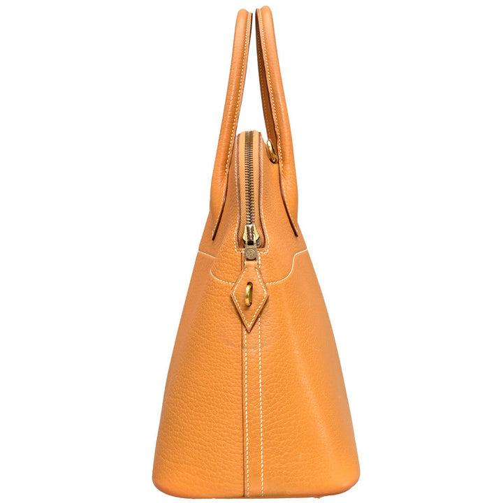 Tan Leather Bolide Bag With Shoulder Strap