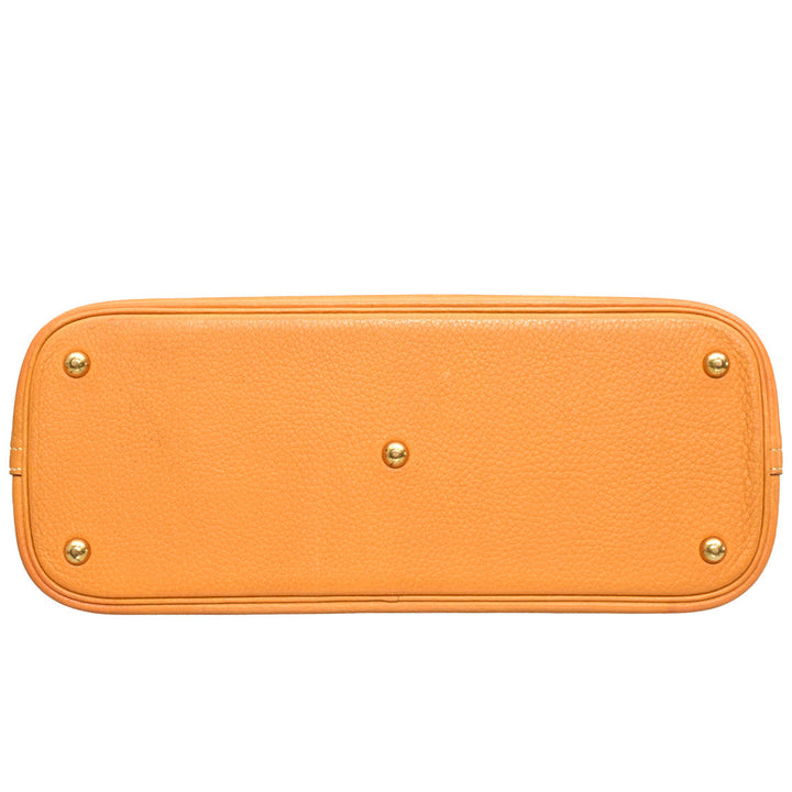 Tan Leather Bolide Bag With Shoulder Strap