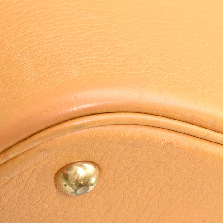 Tan Leather Bolide Bag With Shoulder Strap