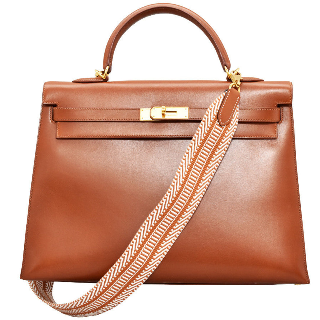 Kelly 35 Noisette Sellier Handbag