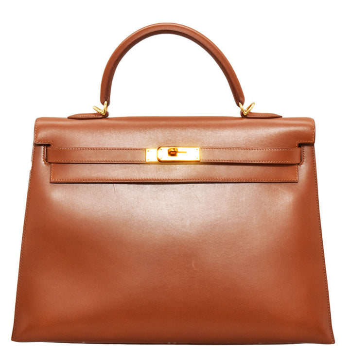Kelly 35 Noisette Sellier Handbag