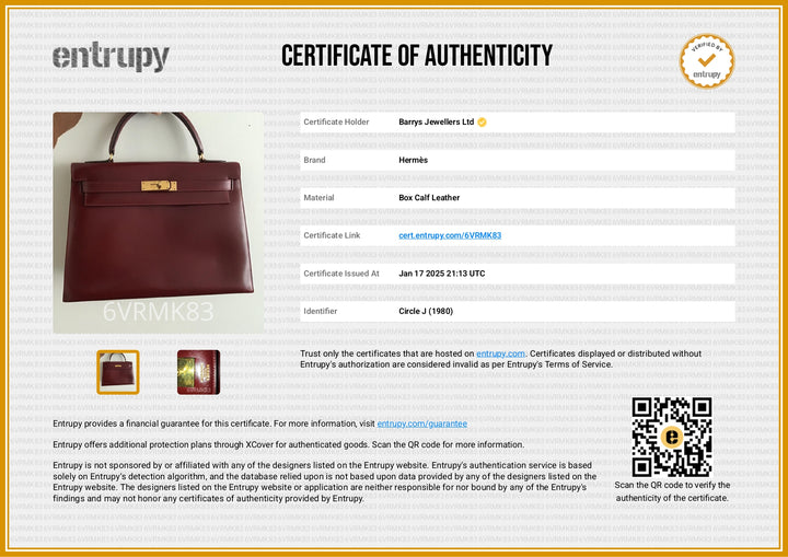 Kelly 32 Sellier Rouge H Leather Bag