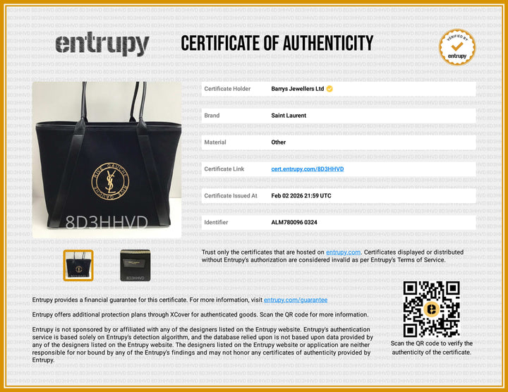 Rive Gauche Logo Embroidered Canvas & Leather Tote Bag