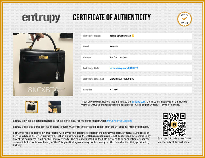 Kelly 32 Black Sellier Box Leather Bag with Gold Hardware