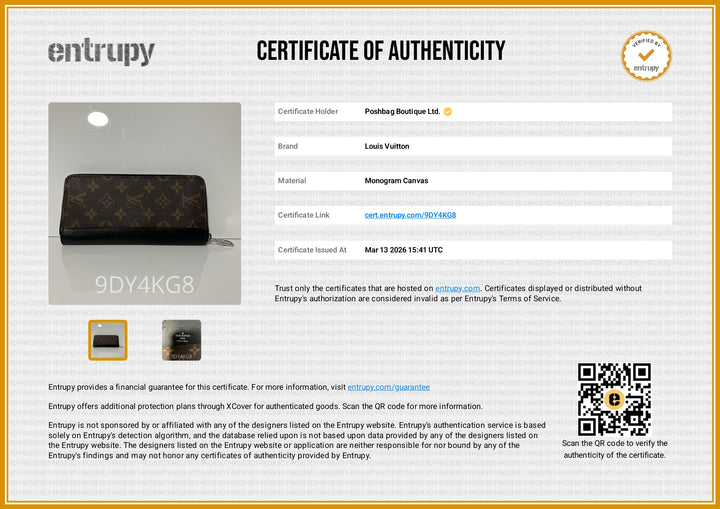 Vertical Zippy Monogram Macassar Canvas Wallet