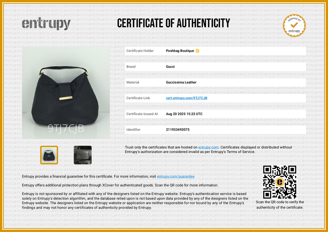 New Ladies Web Hook Large Guccissima Leather Hobo Bag