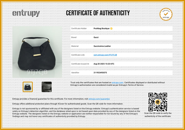 New Ladies Web Hook Large Guccissima Leather Hobo Bag