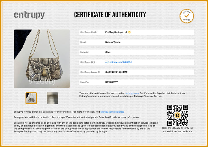 Python Leather Chain Strap Mini Bag