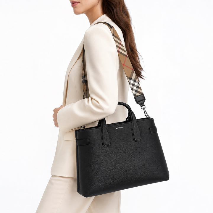 Banner Medium Pebbled Derby Leather Tote Bag