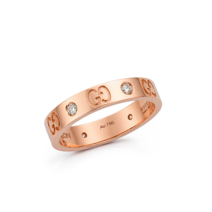 Icon Band 18kt Rose Gold With 6 Diamonds