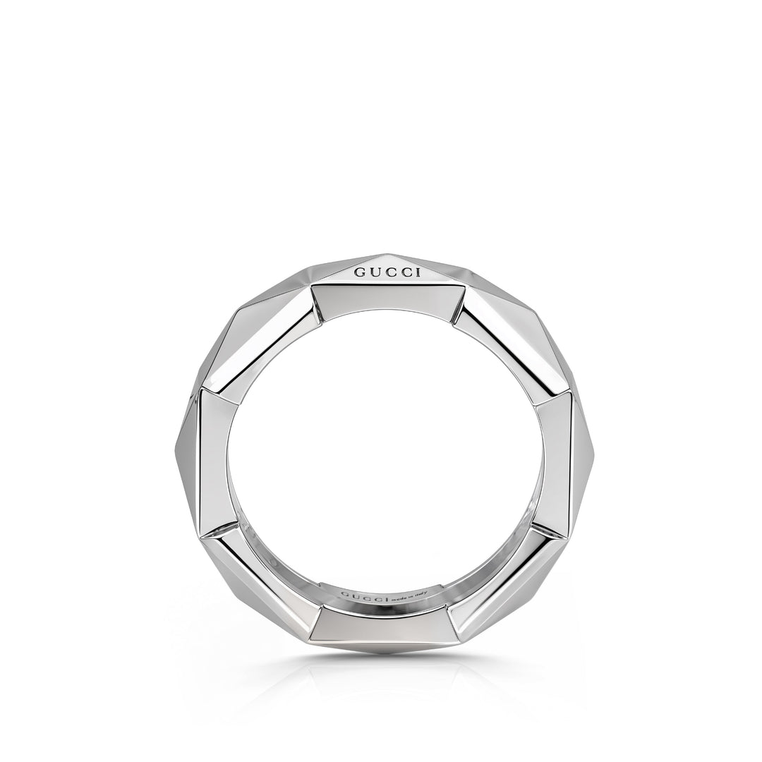 18kt White Gold Faceted Band - Link To Love