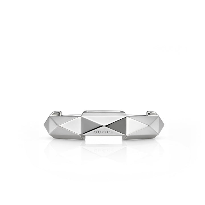 18kt White Gold Faceted Band - Link To Love