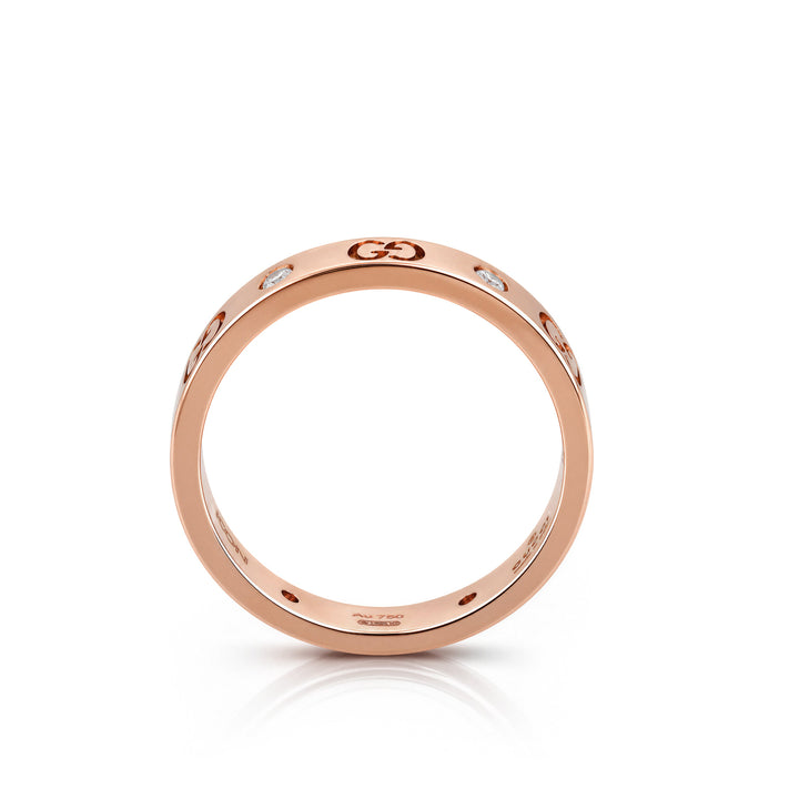 Icon Band 18kt Rose Gold With 6 Diamonds