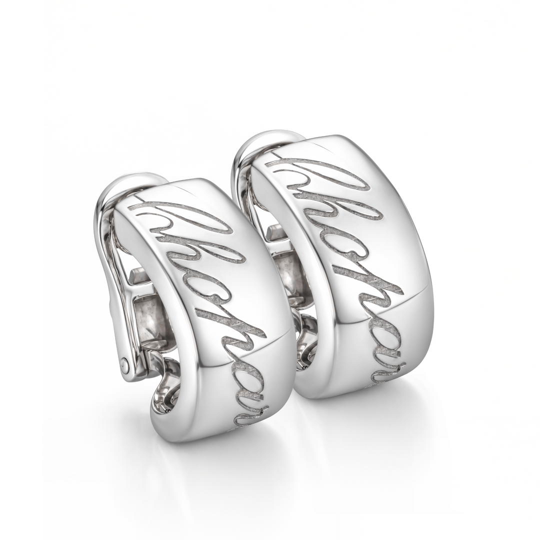 Chopard Chopardissimo 18kt White Gold Omega Clip Earrings