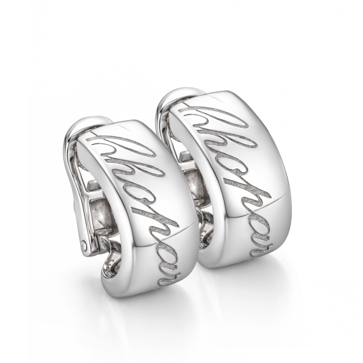 Chopard Chopardissimo 18kt White Gold Omega Clip Earrings