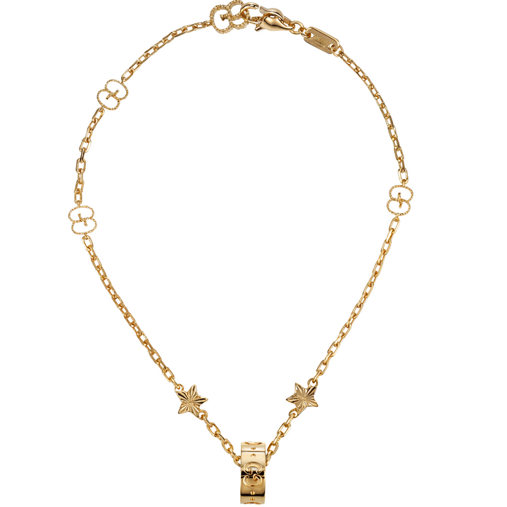 18kt Yellow Gold Bracelet with Stars & Rolling Icon Charm