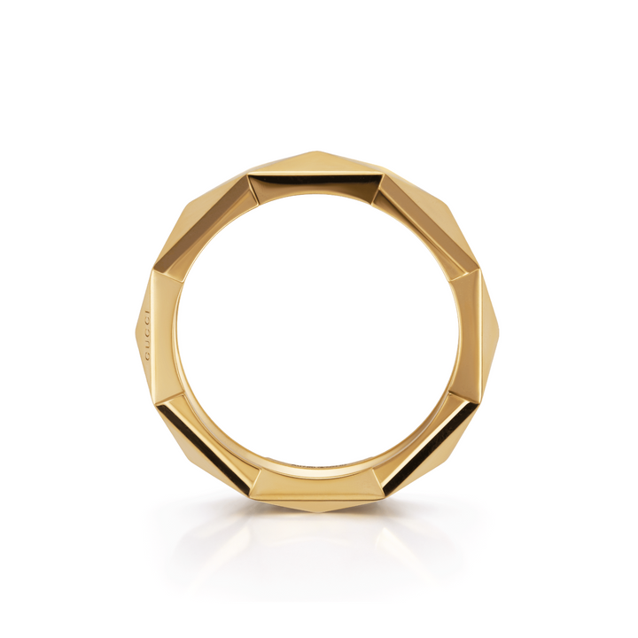 18kt Yellow Gold Gucci Faceted Band - Link To Love