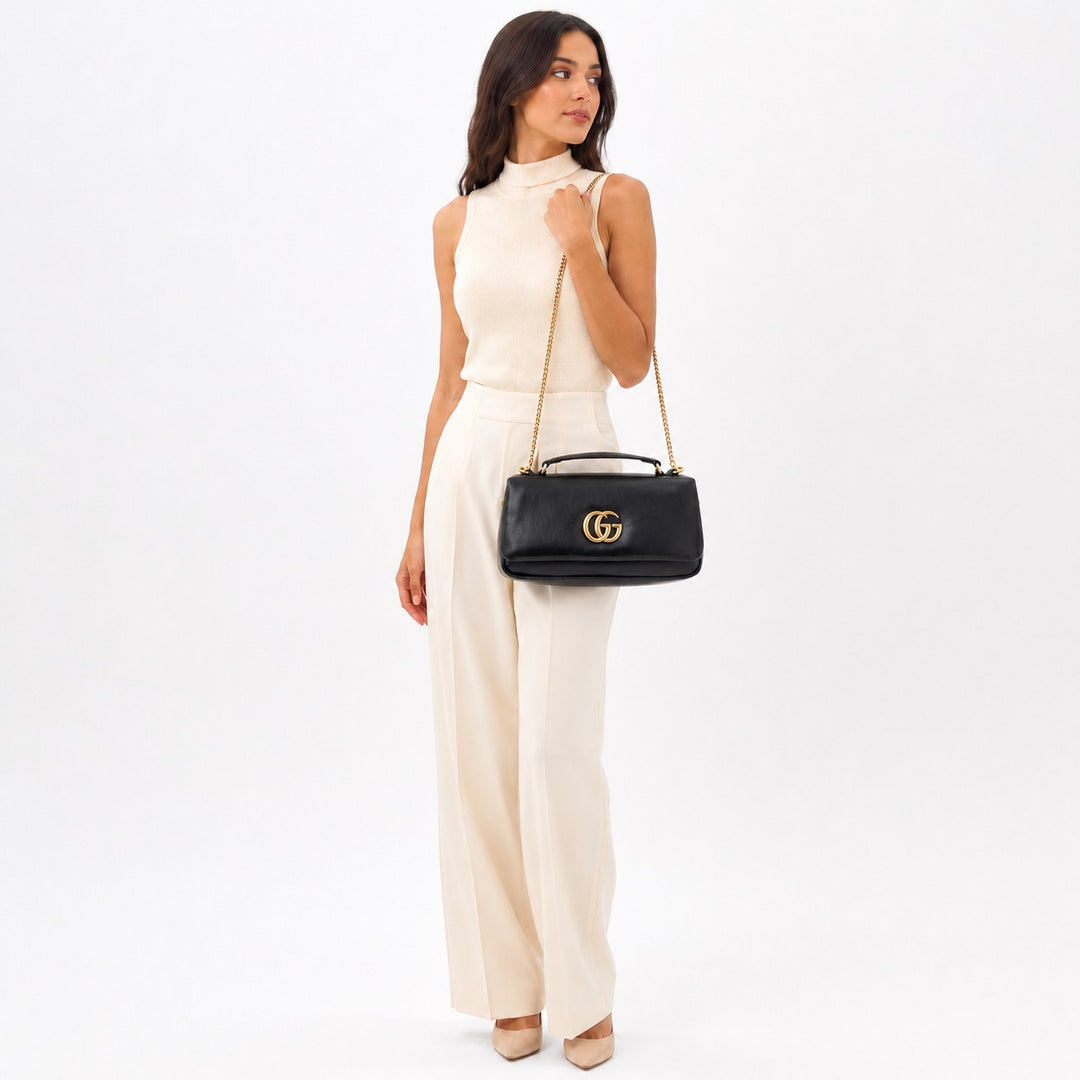 Black GG Milano Top Handle Bag