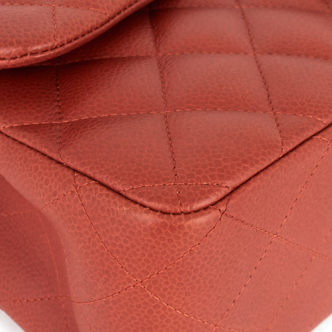 Jumbo Classic Caviar Leather Double Flap Bag
