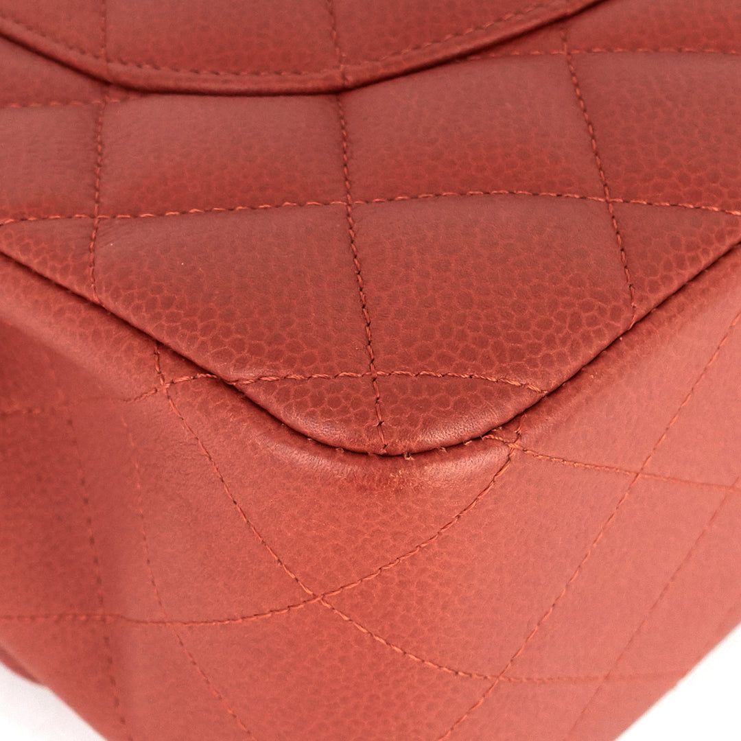 Jumbo Classic Caviar Leather Double Flap Bag