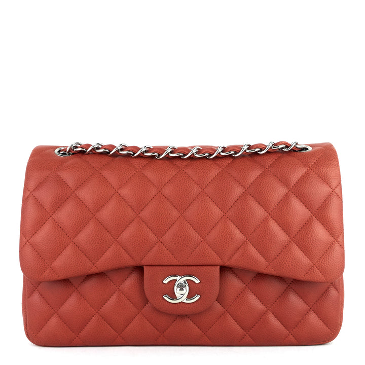 Jumbo Classic Caviar Leather Double Flap Bag