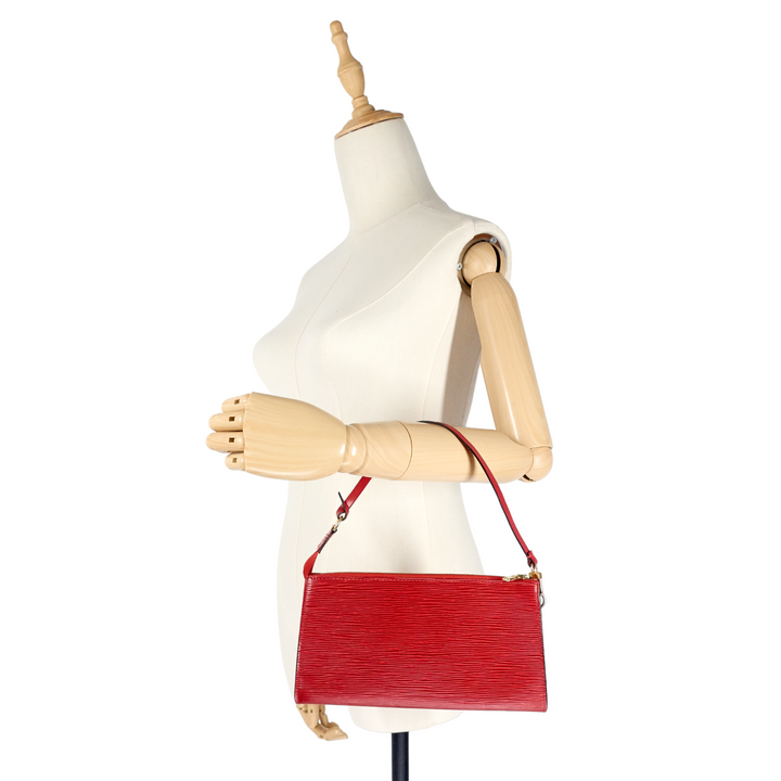 Pochette Accessoires Red Epi Leather Bag