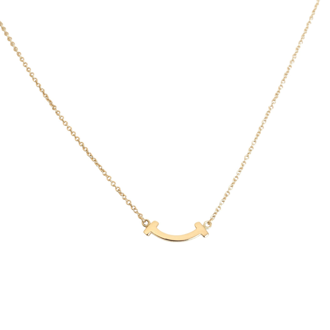 T Smile Mini Necklace in Yellow Gold