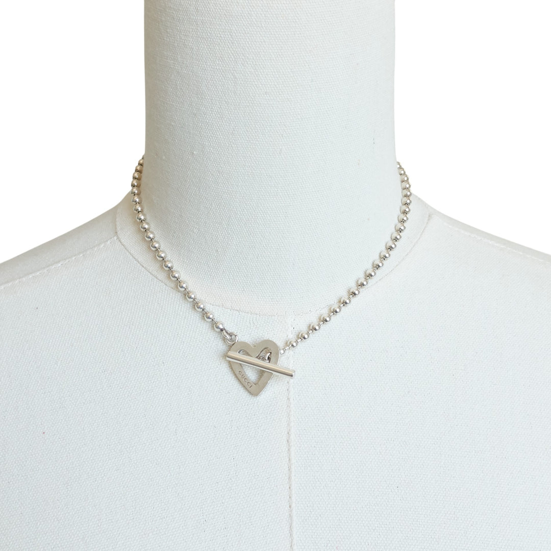 Boule Heart Toggle Sterling Silver Necklace