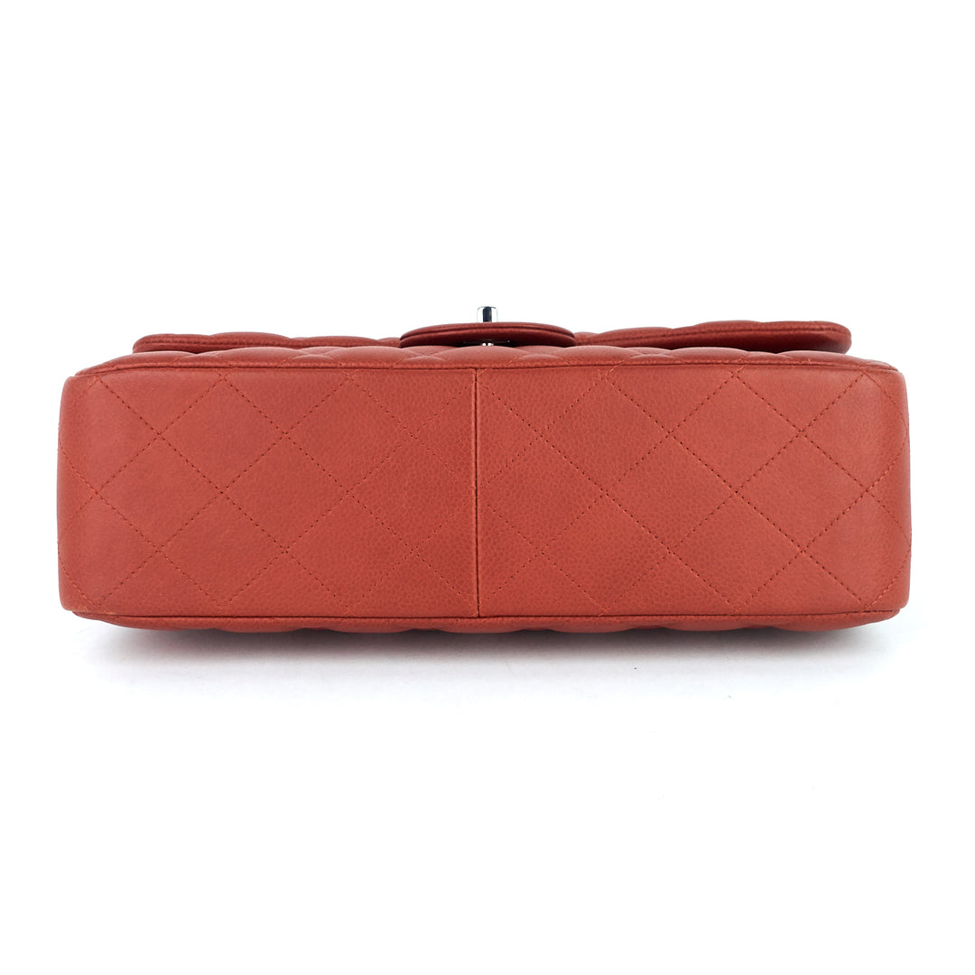 Jumbo Classic Caviar Leather Double Flap Bag