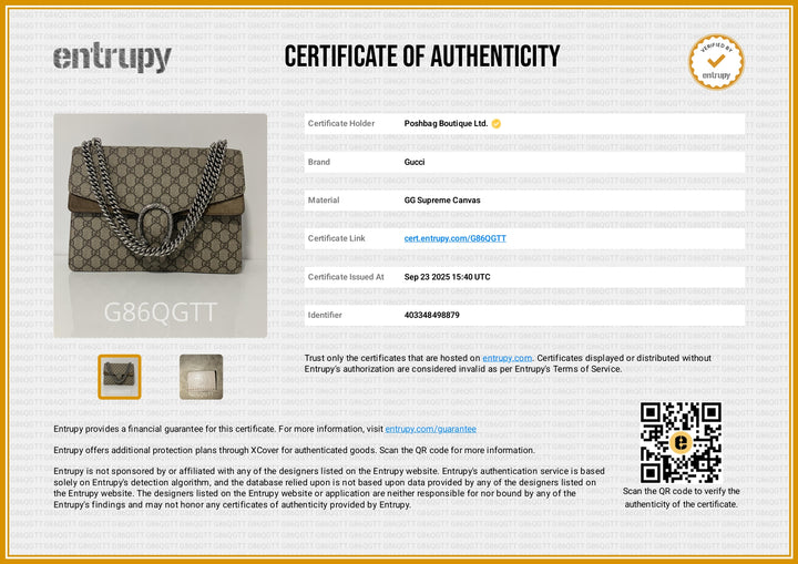 Dionysus Medium GG Supreme Monogram Canvas Bag