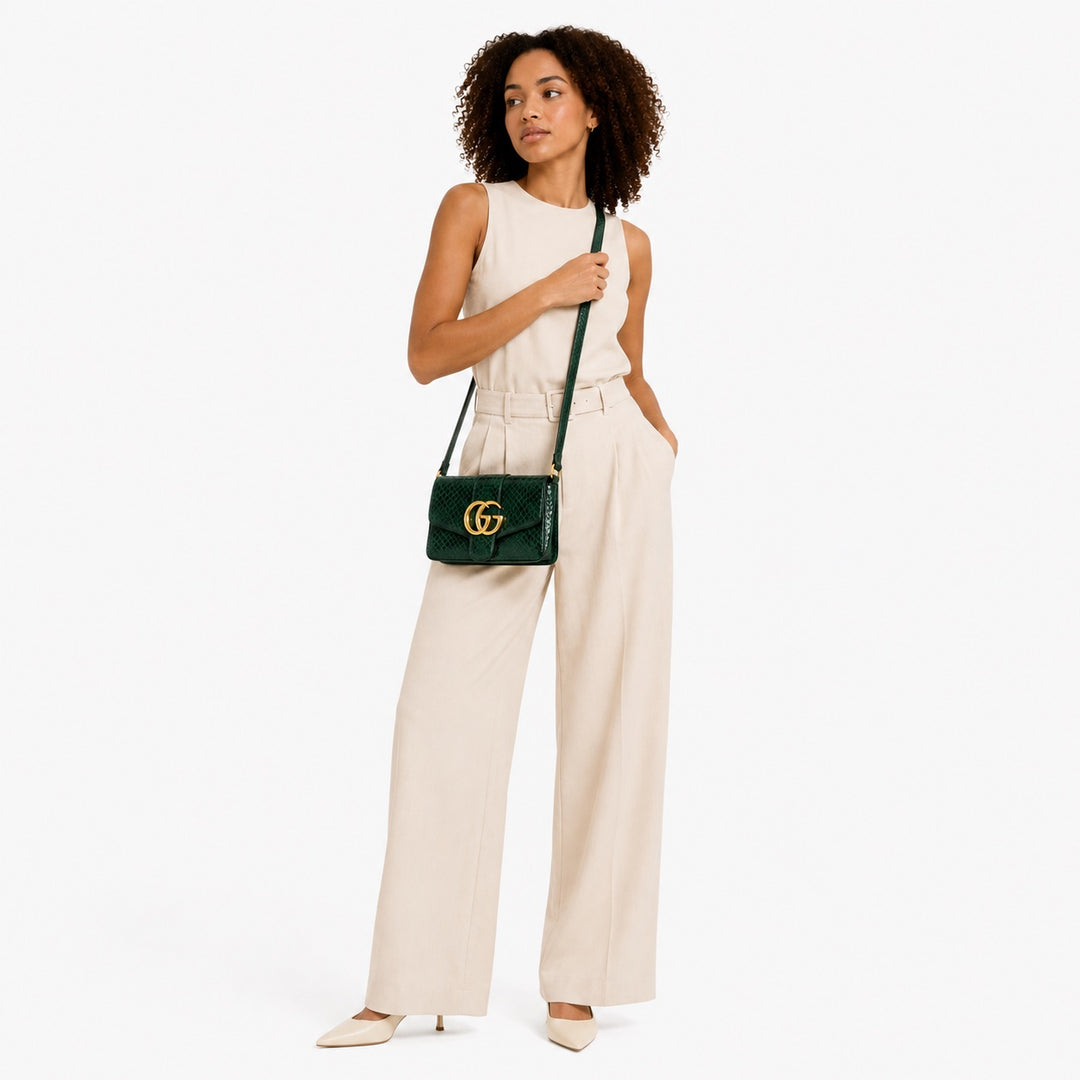 Green Python Shoulder Bag