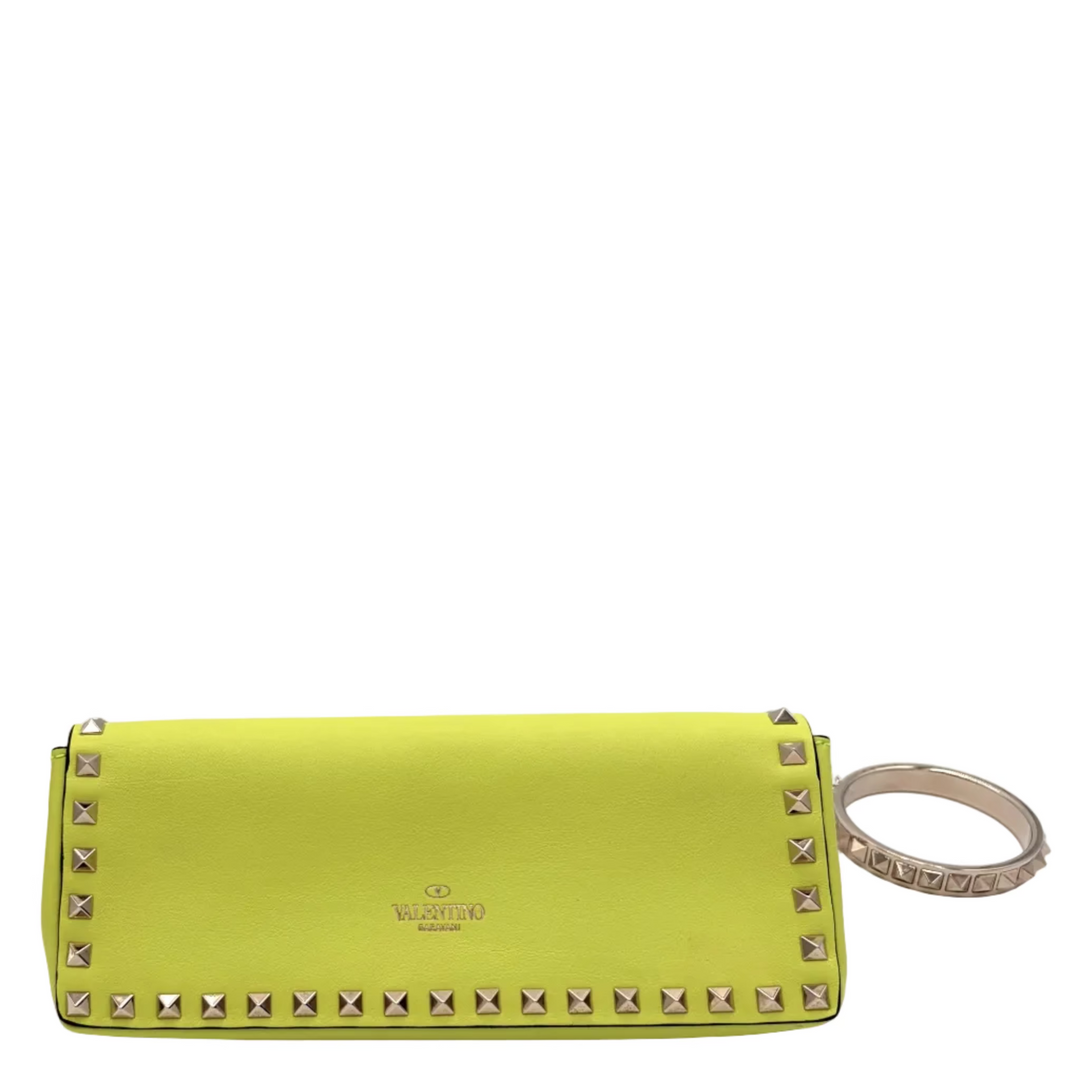 Rockstud Bracelet Leather Clutch Bag