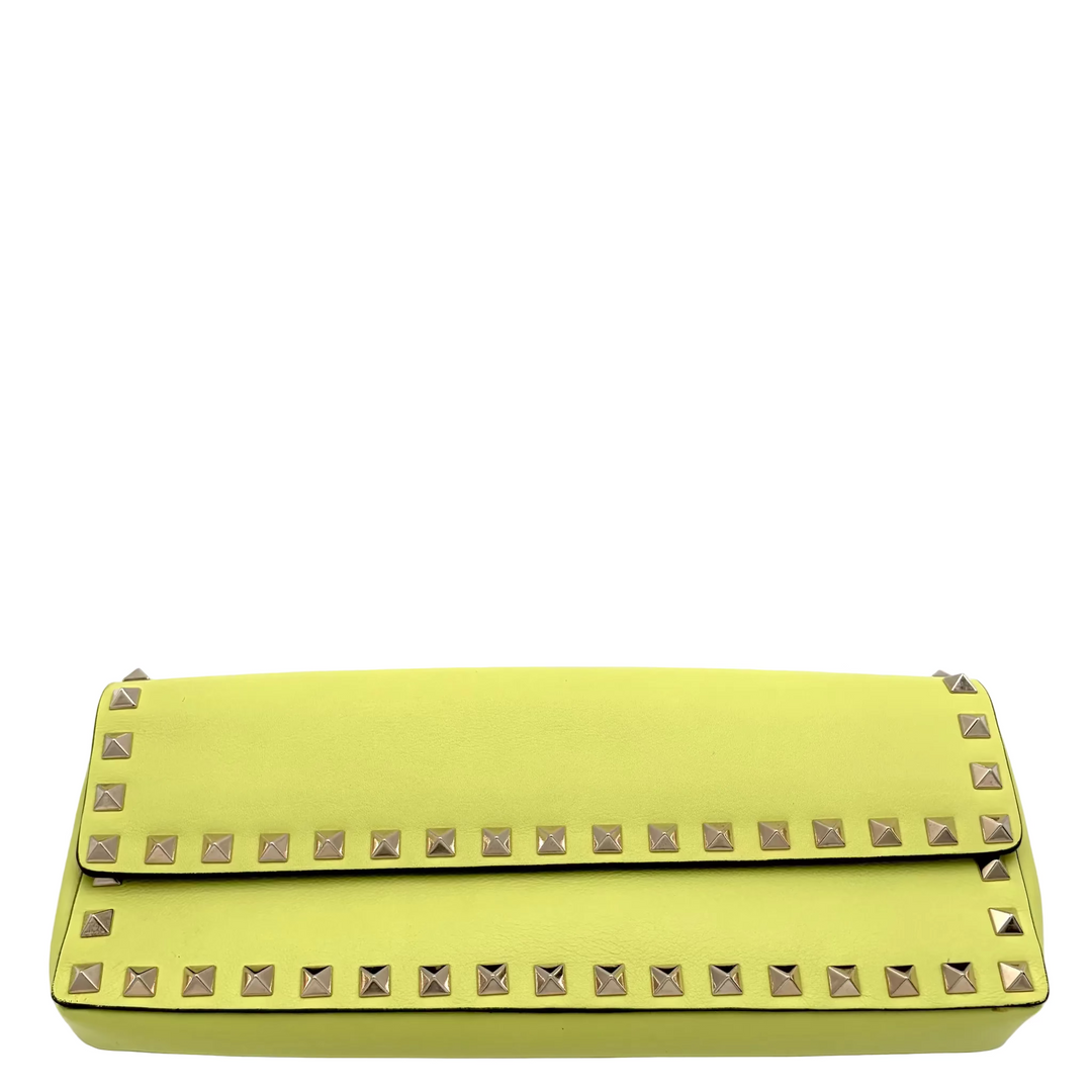 Rockstud Bracelet Leather Clutch Bag