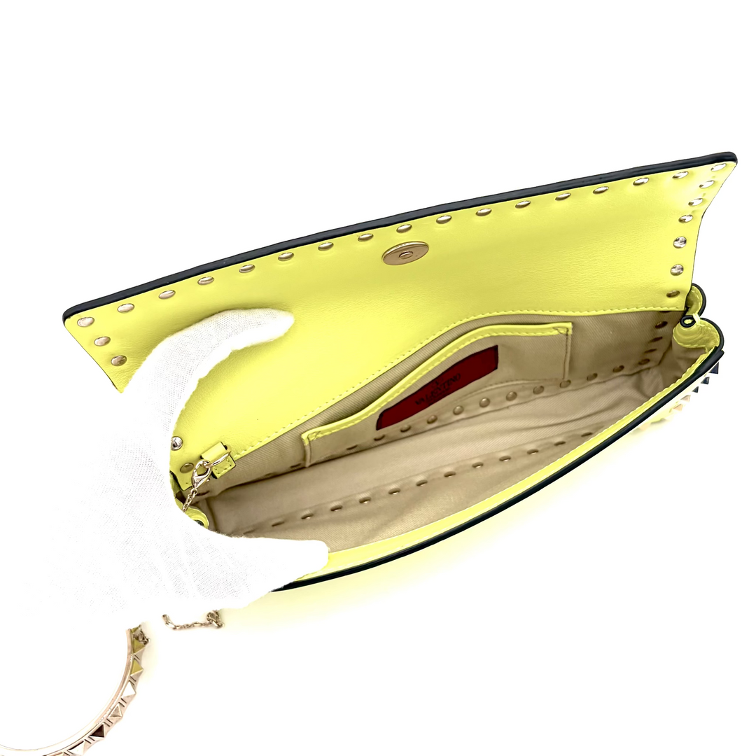Rockstud Bracelet Leather Clutch Bag