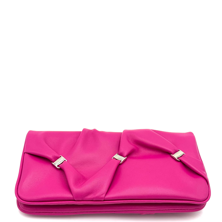 Pleated Leather Wallet on Chain