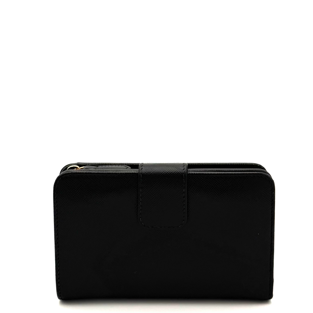 Black Saffiano Leather Compact Wallet