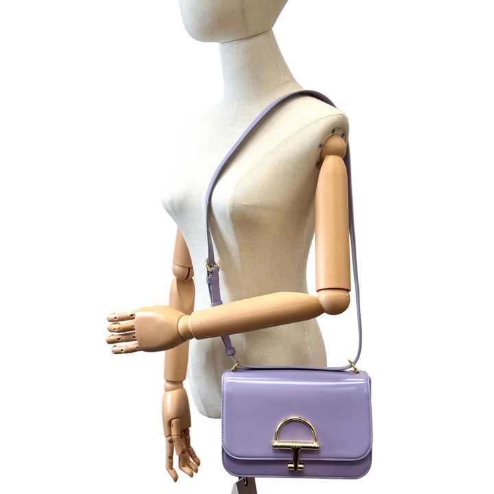 Sienna Lavender Patent Shoulder Bag