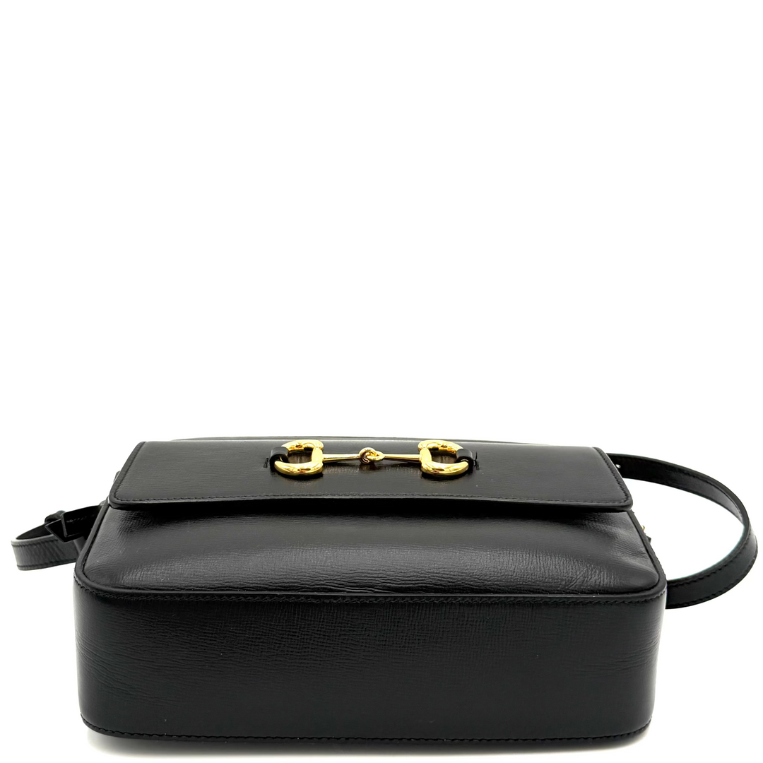 Horsebit 1955 Small Textured Calfskin Leather Shoulder Bag