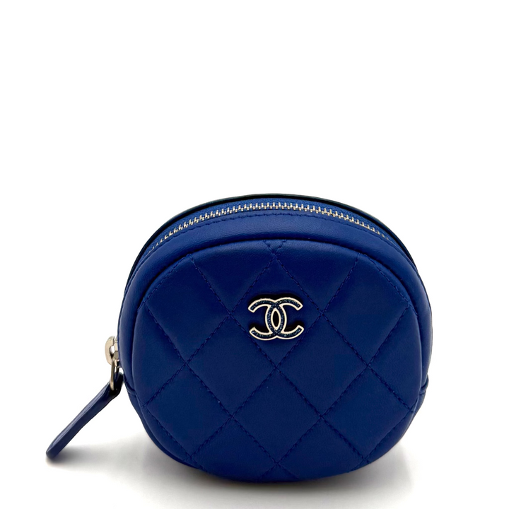 Round Lambskin Leather Coin Purse