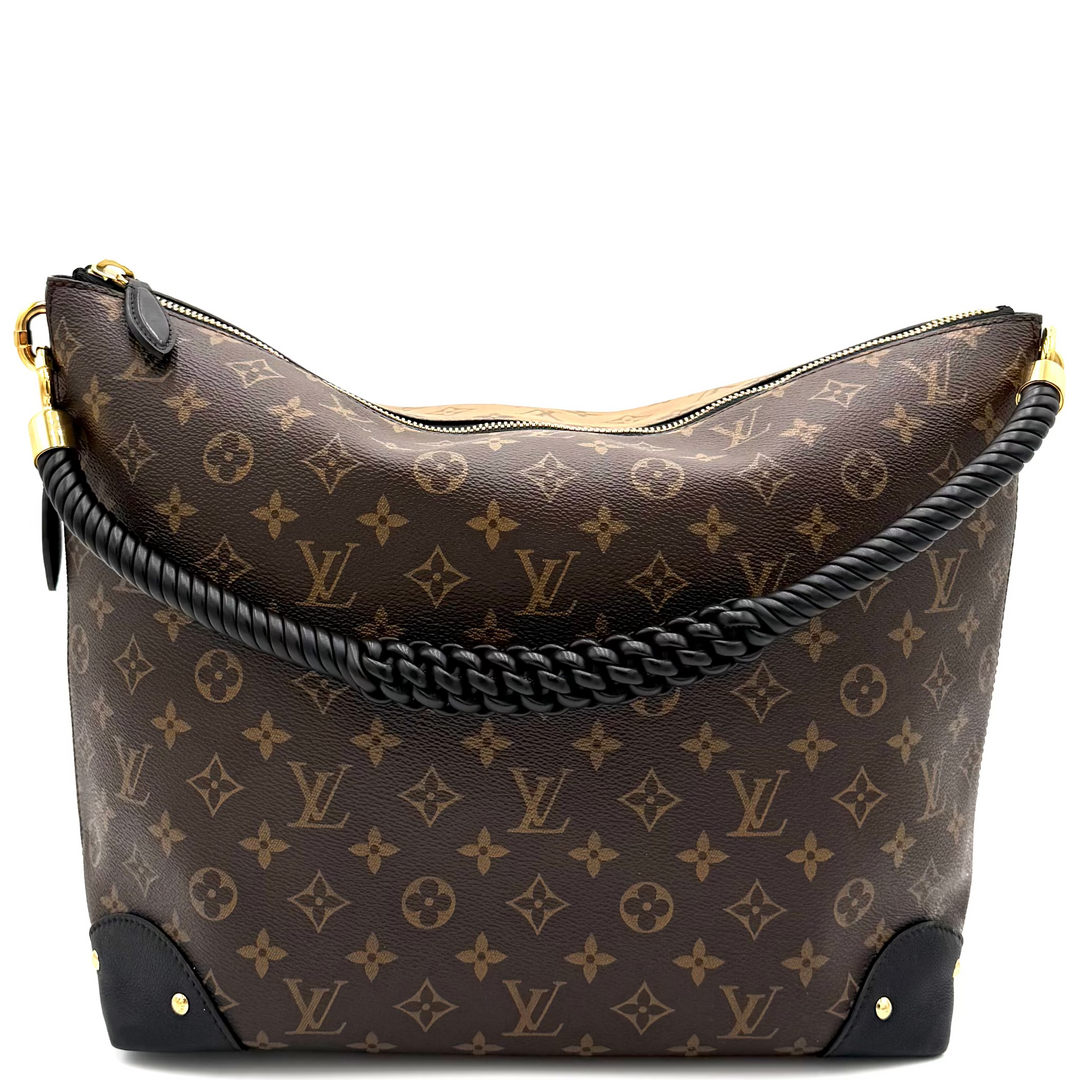 Reverse Triangle Softy Monogram Canvas & Leather Shoulder Bag - Limited Edition