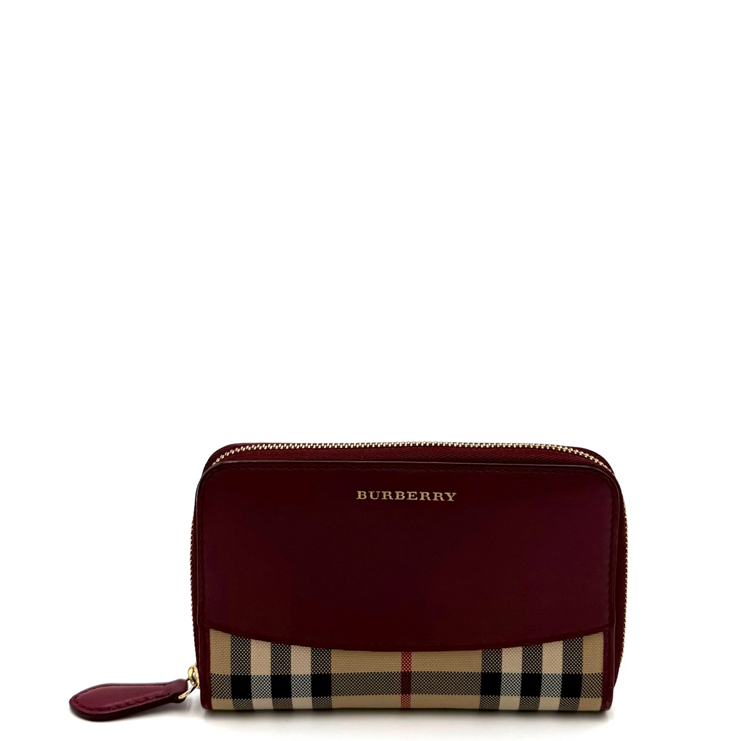 Burberry Elmore House Check Zip Around Wallet