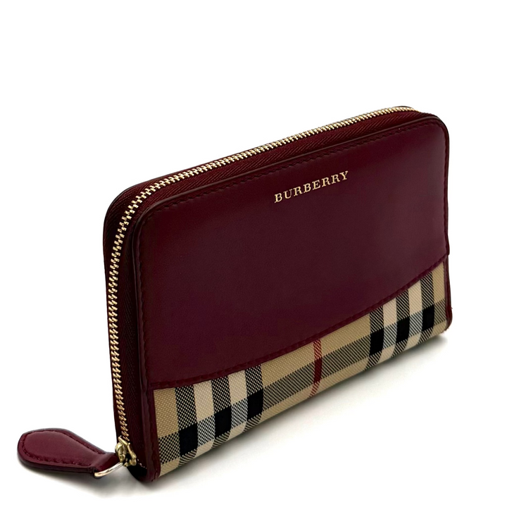 Burberry Elmore House Check Zip Around Wallet